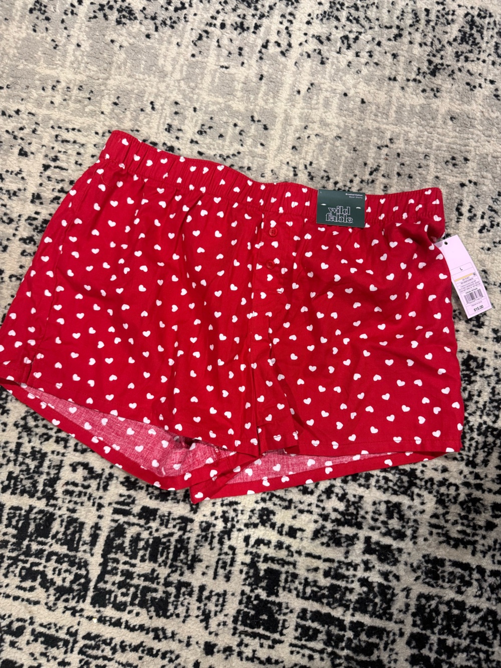 Wild Fable Red Heart Print Sleep pj Shorts